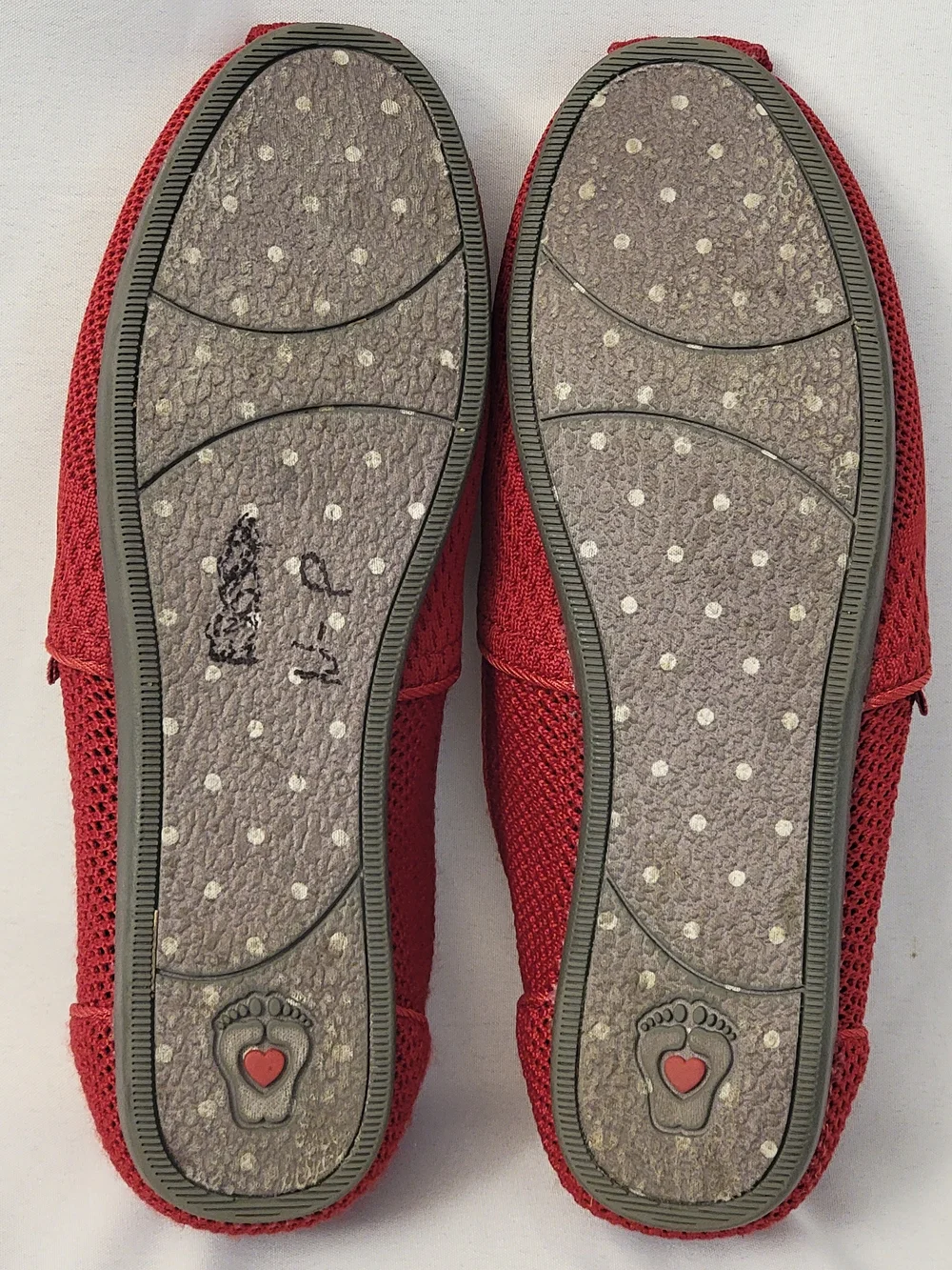 Skechers BOBS Red Knit Slip-On Flats Size 10
